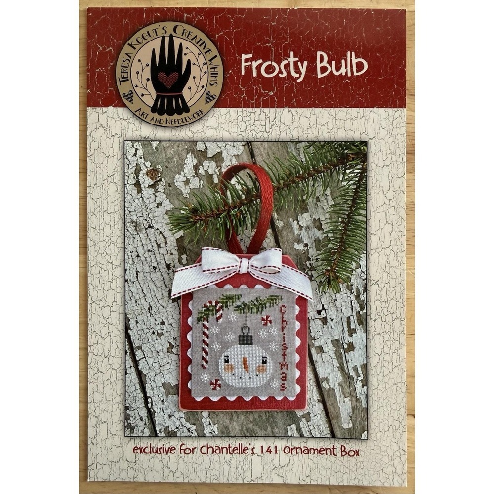 Frosty Bulb Cross Stitch Snowman Face Ornament Chart By Teresa Kogut